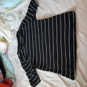 Who What Wear Black Striped Shirt